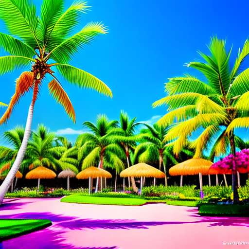 Palm Tree Island Midjourney Art: Customizable Tropical Scenery Image Prompt - Socialdraft