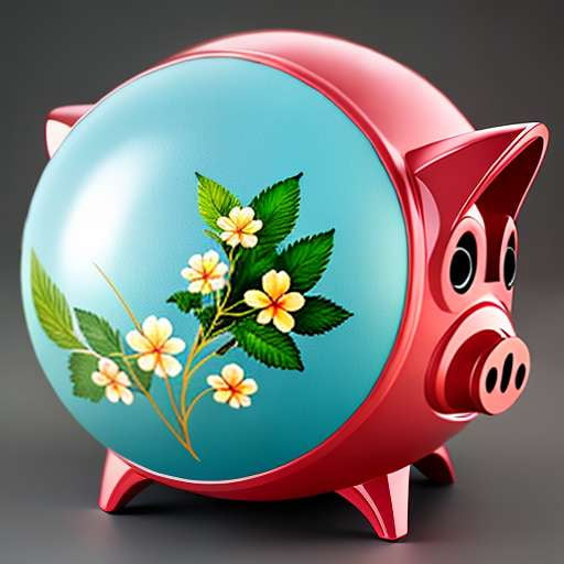 Botanical Piggy Bank Midjourney Prompt - Create Your Own Custom Botanical Piggy Bank Image - Socialdraft