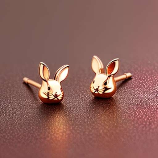 Rose Gold Rabbit Stud Earrings - Midjourney Image Generation Prompt - Socialdraft