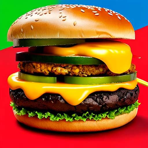 Jalapeno Pretzel Bun Burger Midjourney Prompt - Customizable Burger Art - Socialdraft