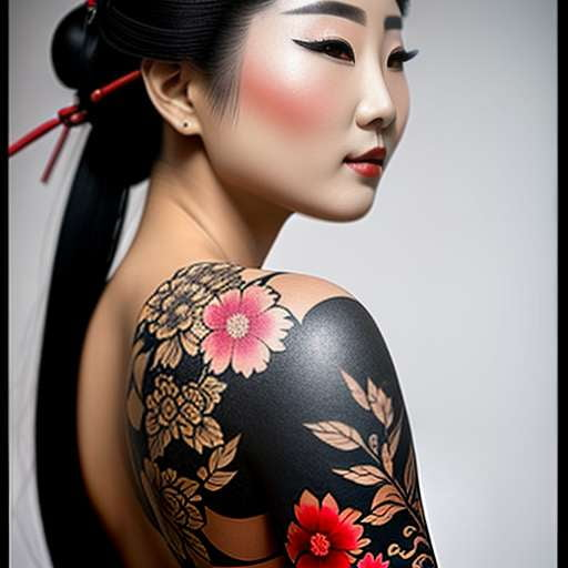 Japanese Tattoo Design Midjourney Prompt: Traditional and Eye-Catching Art