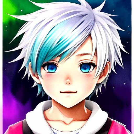 Chibi Anime Boy Midjourney Prompt - White-Haired Dreamboat - Socialdraft