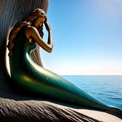 Mermaid Tail Sculpture Midjourney Prompt - Text-to-Image Artistic Creation - Socialdraft