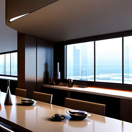 Futuristic Sci-Fi Dining Room Midjourney Prompt - Customizable AI Generated Interiors - Socialdraft