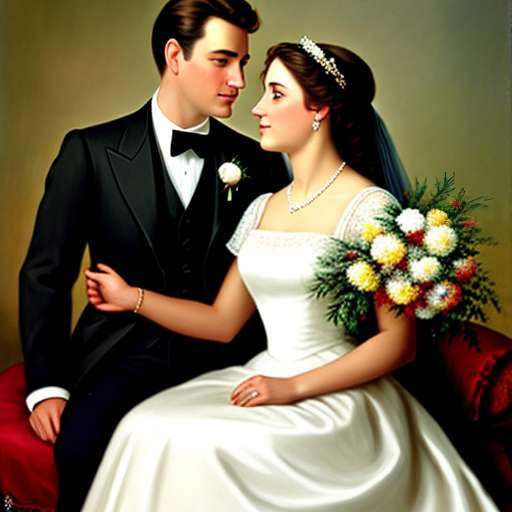 Bride and Groom Midjourney Portraits: Customizable Wedding Art Prompt - Socialdraft
