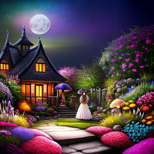 Moon Garden Midjourney Prompt - Create your own dreamy floral landscape - Socialdraft