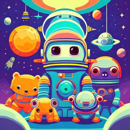 Midjourney: Customizable Cute Animals in Space Prompt for Artistic Creations - Socialdraft