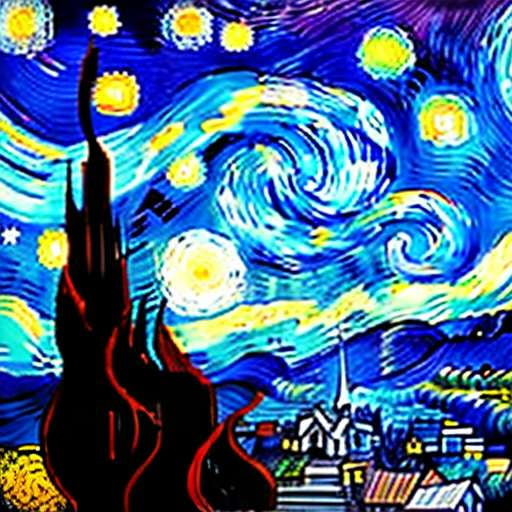 Starry Night Midjourney Prompt - Create a Van Gogh Inspired Masterpiece - Socialdraft