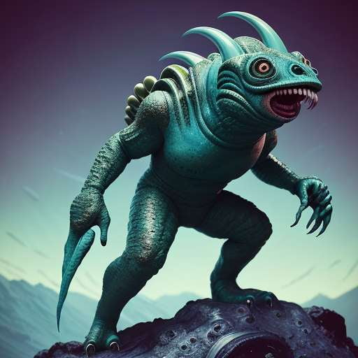 Retro Monsters of Outer Planets Midjourney Prompt - Socialdraft