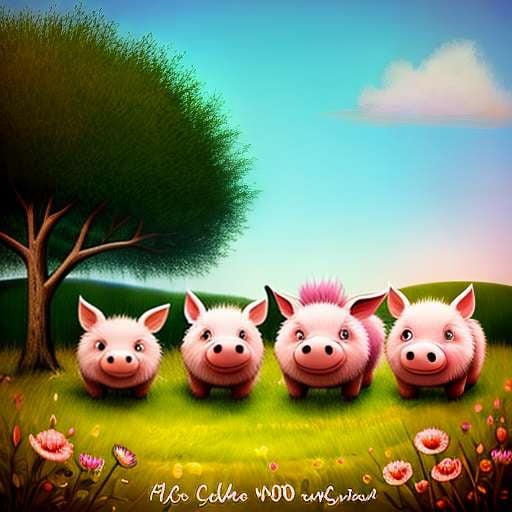 "Customizable Three Little Pigs Portrait Midjourney Prompt" - Socialdraft