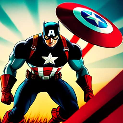 Captain America Charging Logo Midjourney Prompt - Socialdraft