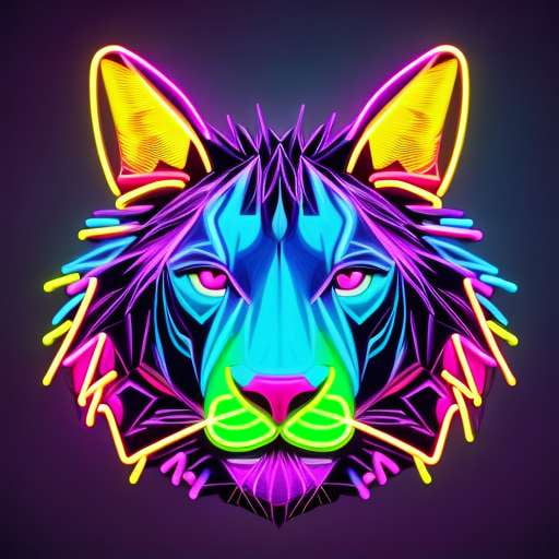 Vibrant Neon Animal Head Midjourney Prompt - Socialdraft