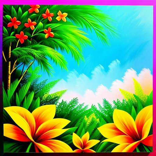 Tropical Paradise Midjourney Image Prompt for Custom Art Creation - Socialdraft