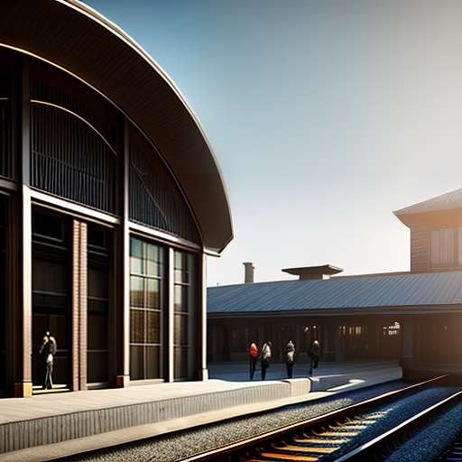 Train Station Architecture Midjourney Prompt - Socialdraft