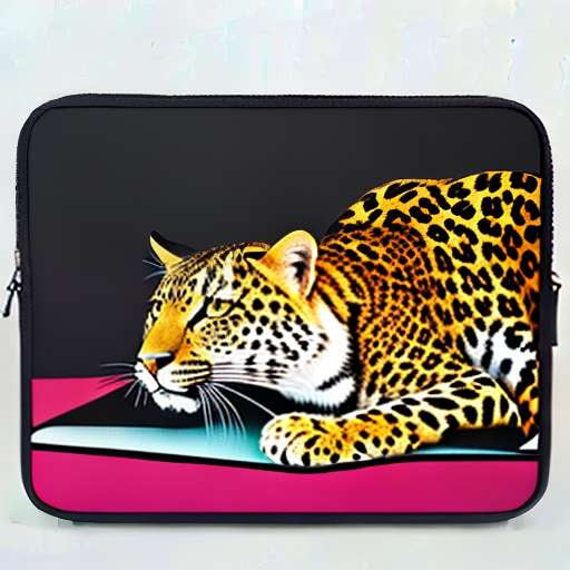 Leopard Print Laptop Sleeve Midjourney Prompt - Customizable and Unique Design - Socialdraft