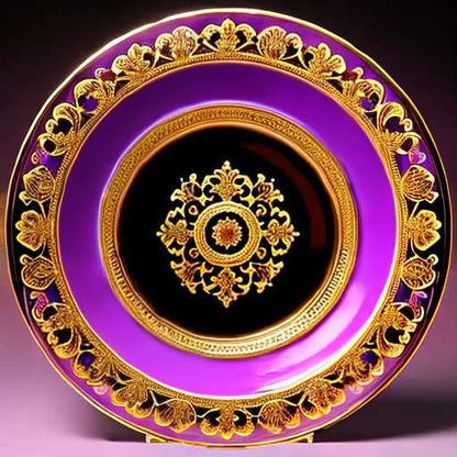 Renaissance Fine China with Purple Rim - Midjourney Prompt for Unique Tablescapes - Socialdraft
