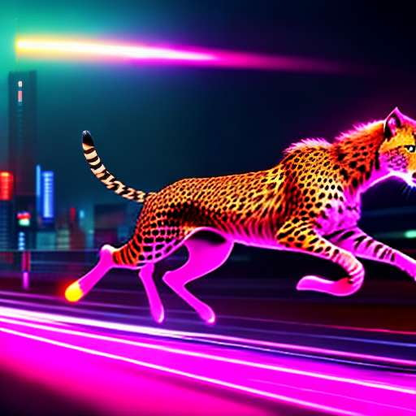 Neon Spotted Cheetah Midjourney Prompt | Customizable Text-to-Image Model - Socialdraft