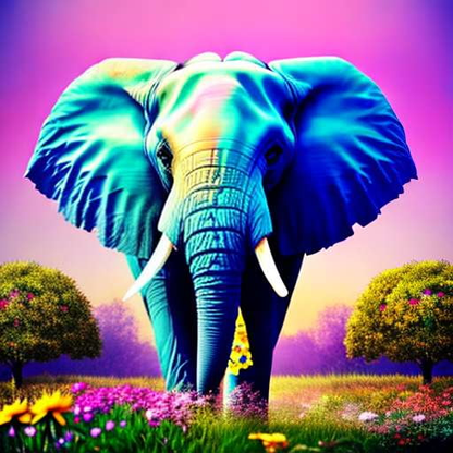 Elephant and Flowers Midjourney Prompt: Create Your Own Custom Artwork - Socialdraft