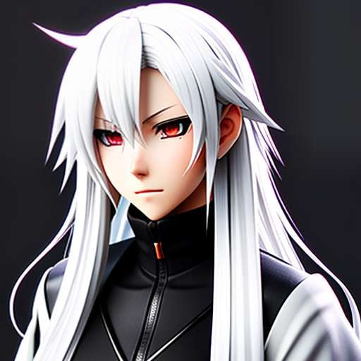 Anime Character Midjourney: White Hair Warrior in Action - Socialdraft