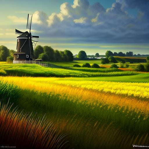 "Windmill Journey: Create Your Own Landscape Art Inspired by Van Gogh" - Socialdraft