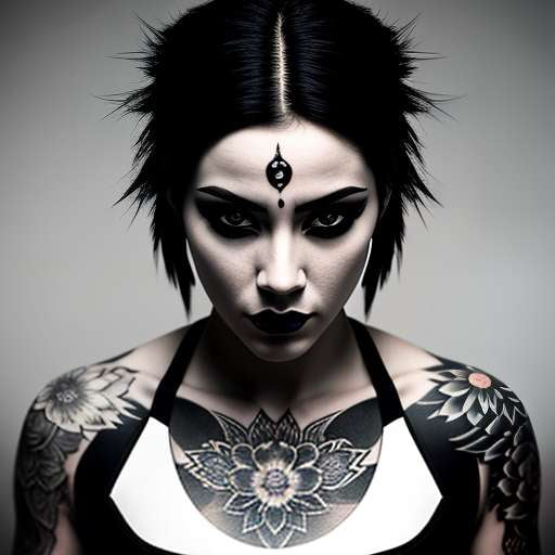 "Badass Inked Babe" Midjourney Prompt for Unique Tattooed Woman Image Creation - Socialdraft