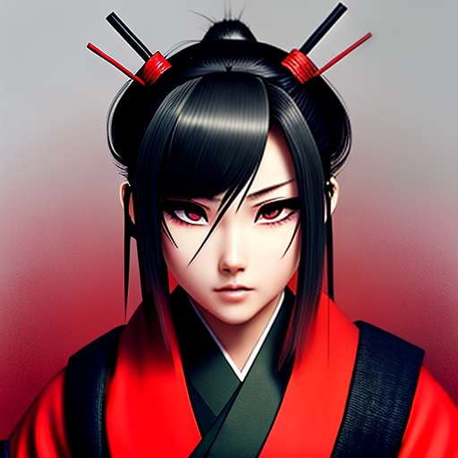 Anime Samurai Girl Midjourney Prompt - Customizable Portrait Creation - Socialdraft