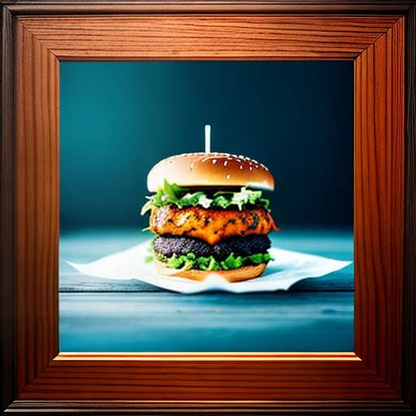 Buffalo Chicken Pretzel Bun Burger Midjourney Prompt Image Generator - Socialdraft