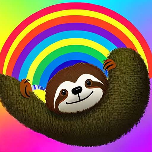 Rainbow Sloth Midjourney Prompt: Create Your Own Colorful Sloth Art - Socialdraft
