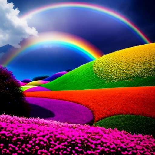 "Magical Rainbow Wonderland" Midjourney Prompt - Create Your Own Colorful Fantasy World - Socialdraft