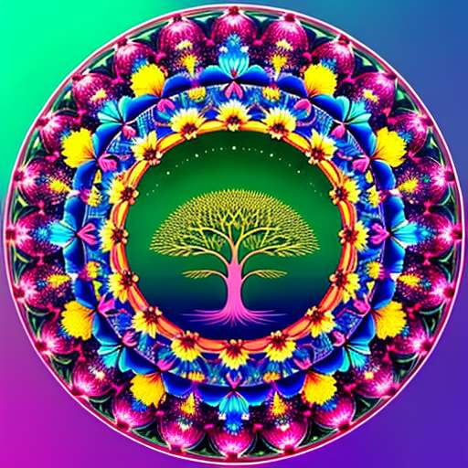 Mandala Tree of Life - Customizable Midjourney Prompt for Artworks and Tattoos - Socialdraft