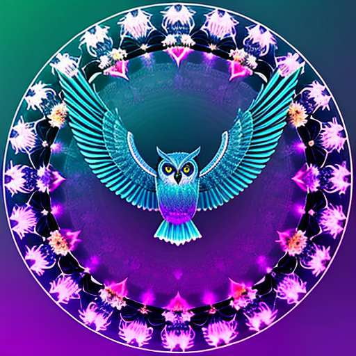 "Mandala Owl" Midjourney Prompt - Customizable Text-to-Image Art Creation - Socialdraft