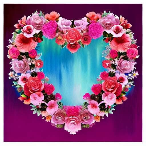"Floral Heart Wreath Midjourney Prompt - Customizable Text-to-Image Creation" - Socialdraft