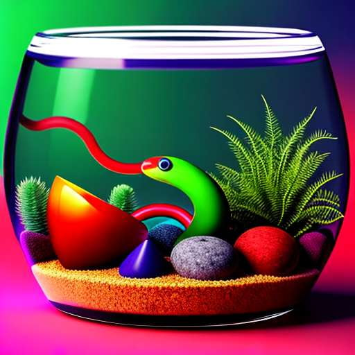 Colorful Midjourney Snake Terrarium Art Prompt - Socialdraft