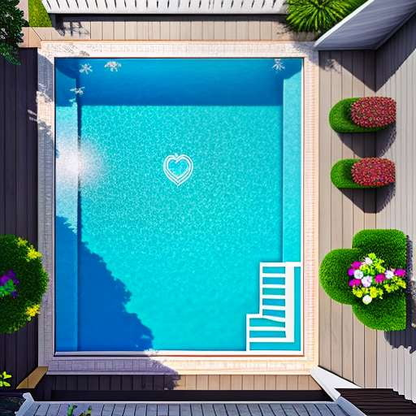 Heart-Shaped Mosaic Pool Midjourney Prompt - Customizable Recreation Image - Socialdraft