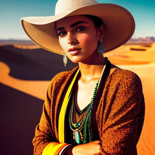 Midjourney Desert Glamorous Female Portrait Prompt - Socialdraft