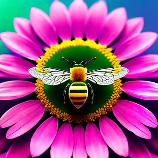 Mandala Bee in Flower Garden - Customizable Midjourney Prompt - Socialdraft