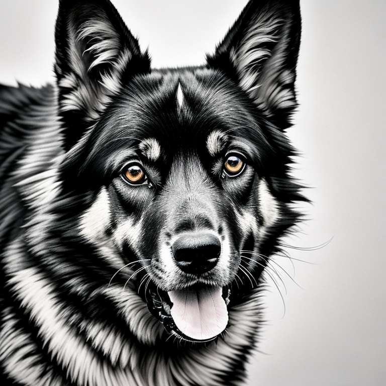 "Realistic German Shepherd Charcoal Pet Portrait" - Socialdraft