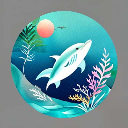Ocean Animal Sticker Set: Illustrated with Midjourney Magic - Socialdraft