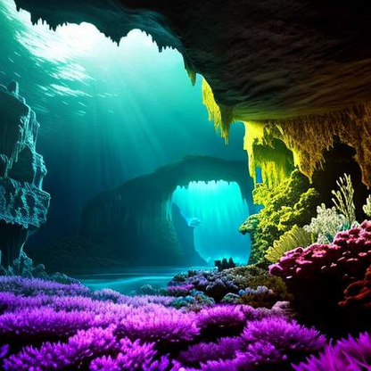 Underwater Cave Midjourney Prompt for Custom Digital Art Creation - Socialdraft