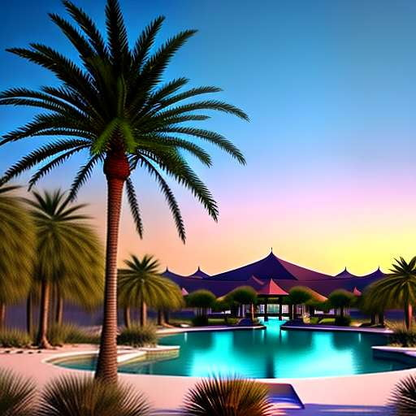 Palm Tree Oasis Image Generator - Create Your Own MidJourney Art - Socialdraft