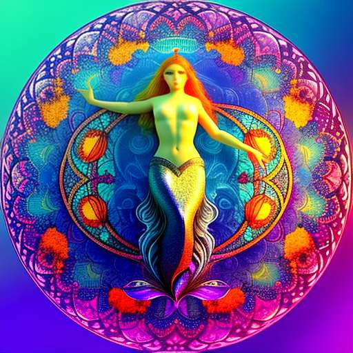 Mandala Mermaid Midjourney Prompt - Customizable Text-to-Image Creation - Socialdraft