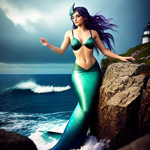 Mermaid Lighthouse Midjourney Prompt: Customizable Text-to-Image Creation - Socialdraft