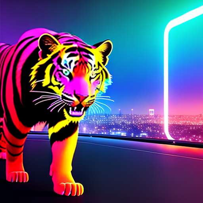 Neon Tiger Midjourney Prompt for Unique Custom Art Creation - Socialdraft