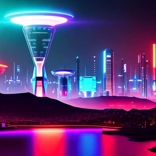Holographic Cyberdrone Midjourney Prompt with Cityscape - Socialdraft