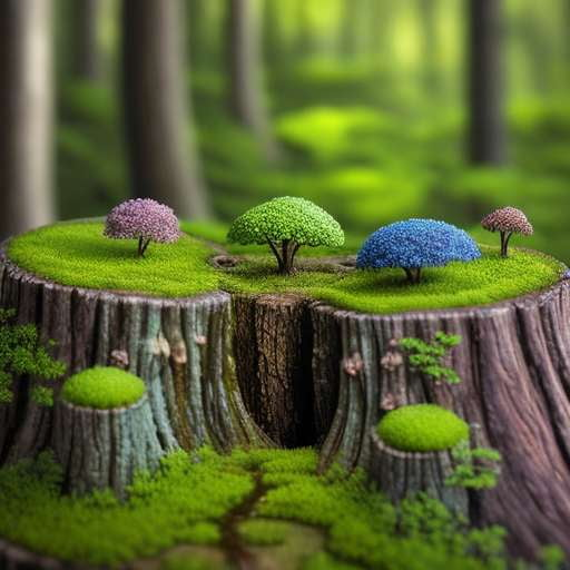 Midjourney Miniature Tree Stump Worlds - Create your own enchanted forest - Socialdraft