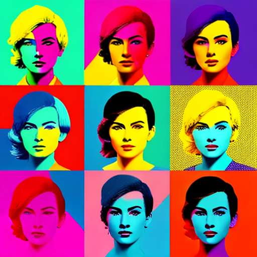 Pop Art Collage Portrait Midjourney Generator - Design Your Own Custom Masterpiece - Socialdraft
