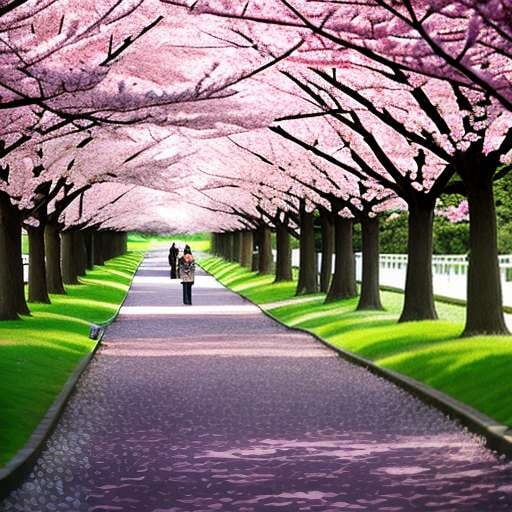 Cherry Blossom Pathway Midjourney Prompt for Beautiful Landscape Art - Socialdraft