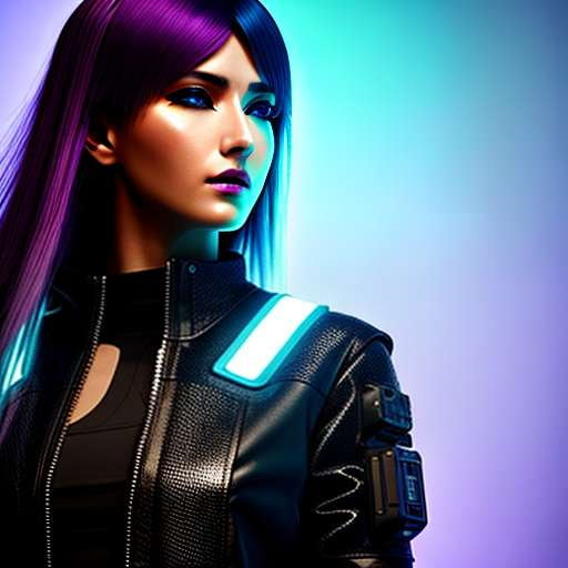 "Cyber Fashionista" - Customizable Midjourney Prompt for Digital Cyberpunk Fashion Art - Socialdraft
