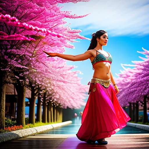 Cherry Blossom Belly Dance Midjourney Prompt - Beautiful Text-to-Image Creation - Socialdraft