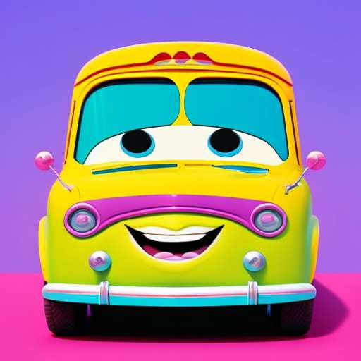 Custom Midjourney Prompts - Create Your Own Pixar Style Cartoon Cars - Socialdraft